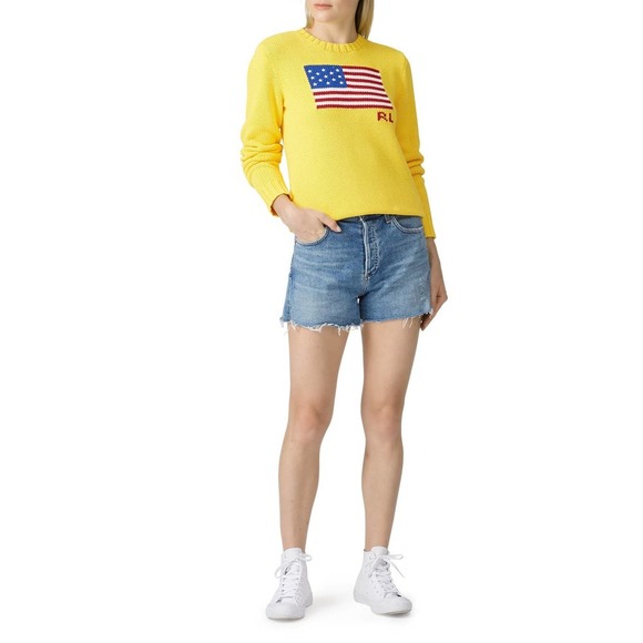 Polo Ralph Lauren Yellow Flag knit Sweater Small - Picture 3 of 7